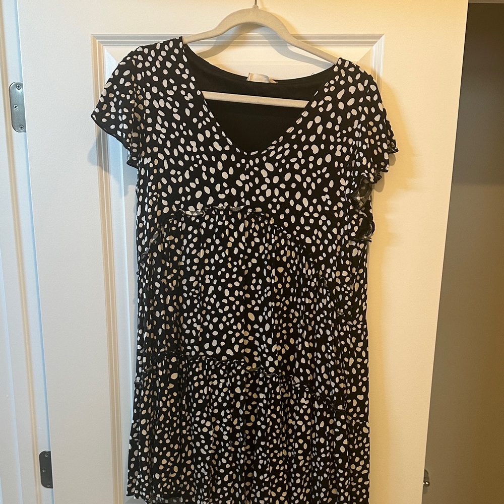 Altar'd State Black and White Polka Dot Dress